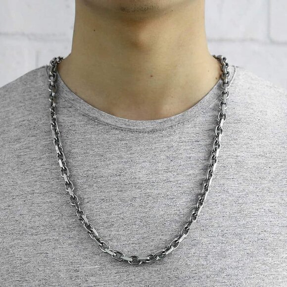 Mens Womens Stainless Steel Necklace Cable Rolo Link Chain 18-22 inch - Picture 4 of 8